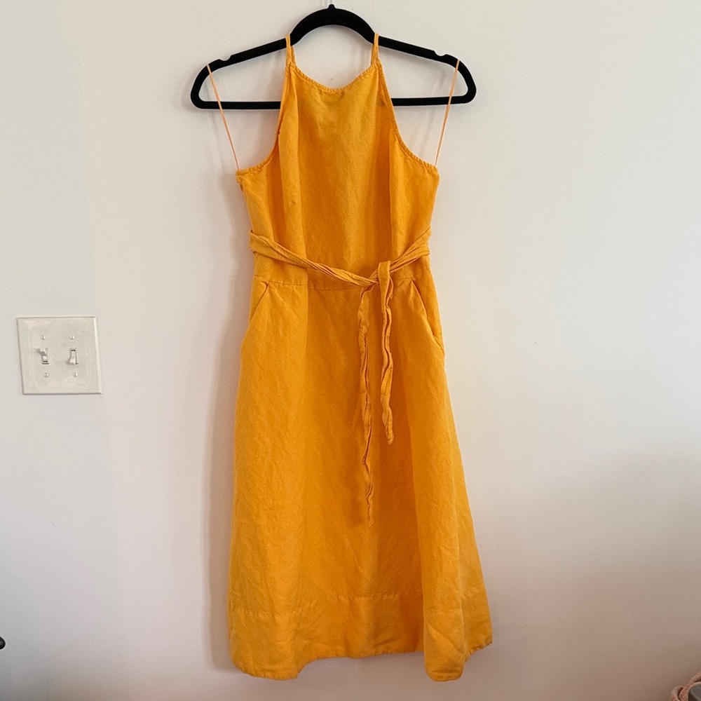 loft yellow linen sundress